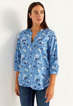 Cellbes of Sweden - Blommönstrad, vävd tunika - blå / blommig - för damer - 62/64