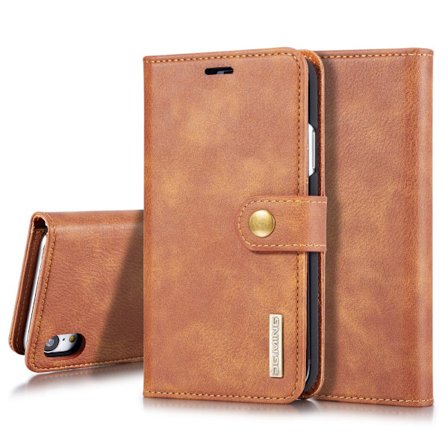 DG.MING 2-in-1 Magnet Wallet iPhone XR Cognac