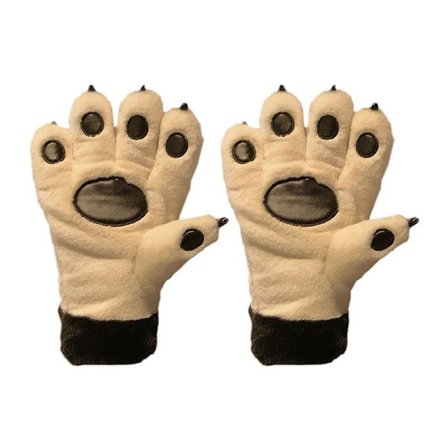 Fyldte dyrehandsker, handsker dyrepote pote blød trøje pote fluffy pote handsker lodne poter cosplay pote handsker