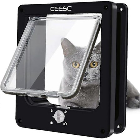 Kattelem Magnetisk Kæledyrsdør Med Roterende 4-vejs Lås Til Katte, Killinger (medium Sort) 2025