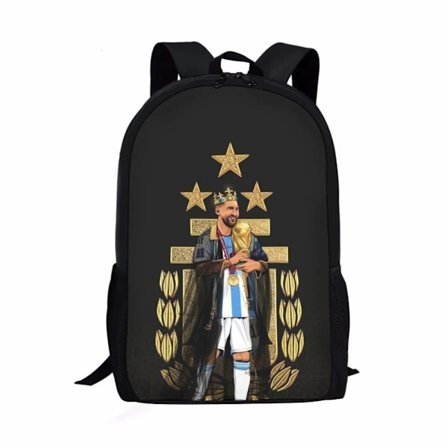 Messi Rygsæk Fodboldspiller Teen Drenge Lynlås Skole Taske