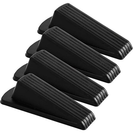 4 stk. dørstopper i svart gummi