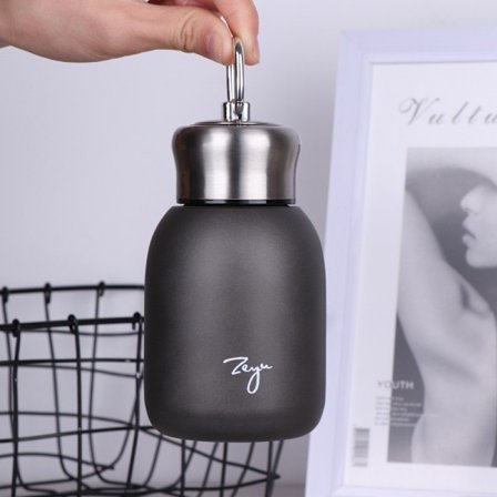 Mini 304 ruostumattomasta teräksestä valmistettu termospullo, päivitetty versio, 300 ml, pieni tyhjiöeristetty vesipullo, vuotamaton, mehu-, maito- ja