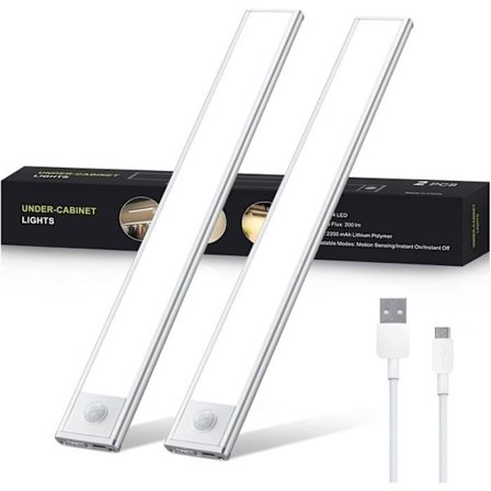 30 cm genopladelig LED-strip under skabsbelysning med bevægelsesdetektor til garderobeskabe og skabe, flere farver YYV