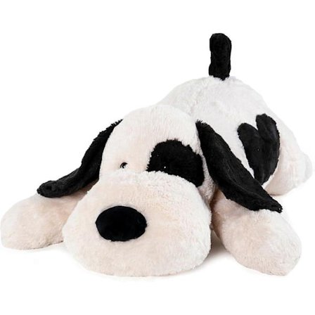 Weighted Plush Toy for Anxiety - Black & White Dog, 7.5 lbs, Large