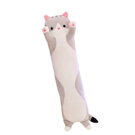 Lang kattepute Soveputer GRÅ 70CM