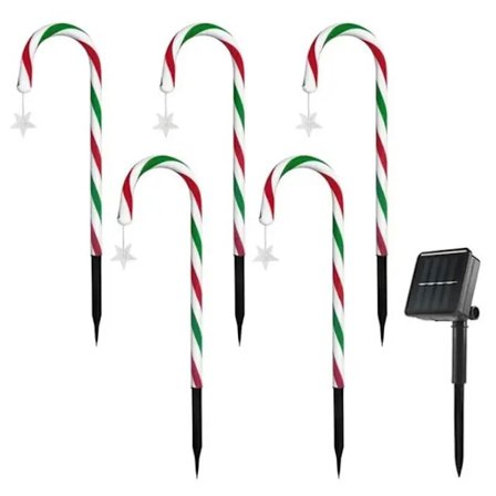 Ulkoilu joulukoristeet Solar Candy Cane Lights Vedenpitävä led-valo