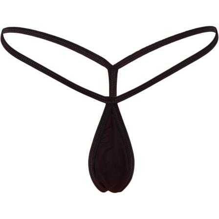 KELAI Dam sexiga underkläder is silke mini gren en bit Y-formad trosa Svart