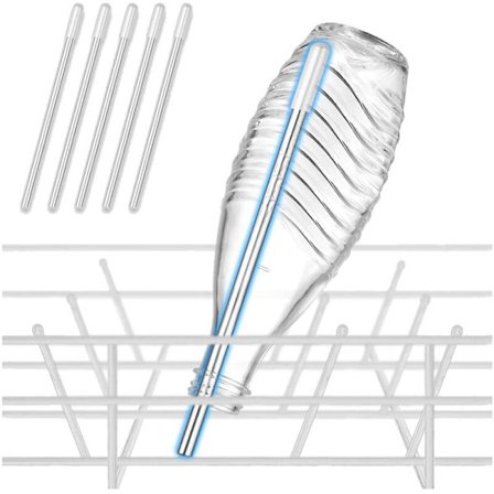 Oppvaskmaskinflaskeholder Oppvaskmaskininnsats for SodaStream Crystal og Duo med utvidet silikonhette, 26,7 cm 5 stykker