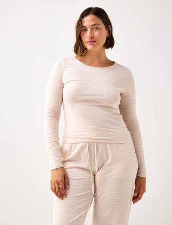 Lindex Top Pyjama Long Sleeve Jersey - Pink - S