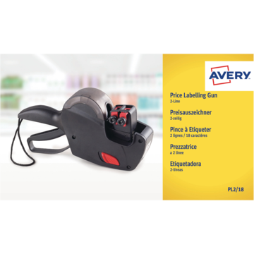 Prismärkningspistol Avery PL1/8 26x16mm 2 rad 10+8 tecken