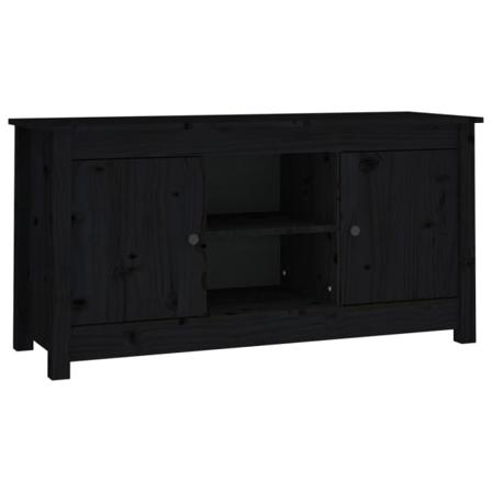 vidaXL Tv-bänk svart 103x36,5x52 cm massiv furu Svart