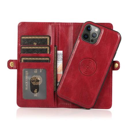 iPhone 15 Pro Max - Elegant lommebokdeksel i skinn Red