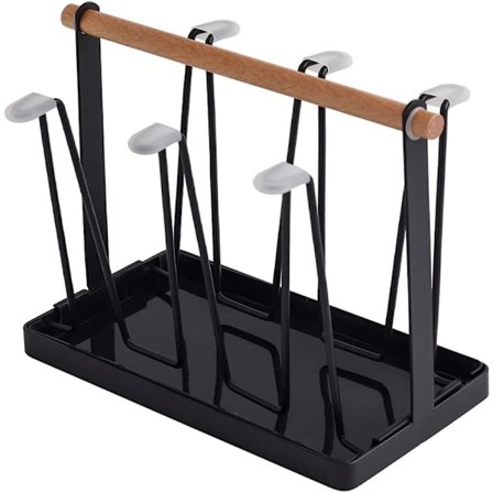 Flasketørrestativ, Kop Tørrestativ Stativ med Drypbakke, Metal Tørrearrangør