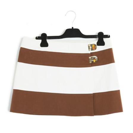 Gucci Vintage, pre-owned Cotton Skirt Wit, Dames, Maat:M,elastaan,strepen