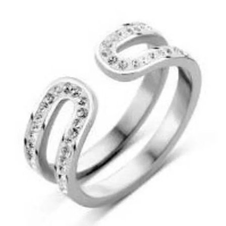 Victoria ring i silverfärg med vita stenar[CO]