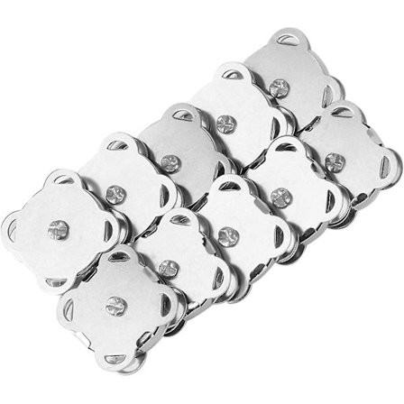 Metallmagnetspenne Magnetveske Spenne Snap-knapper Knapper DIY Klær Vesketilbehør (18,5 mm Lys Håndsydd Magnetisk Knapp) sølv 10 stk