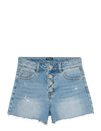 Wide Denim Shorts Damaged Blue Indian Blue Jeans