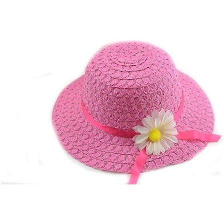 Stråhatte Søde Blomster Solhatte Sommer Strandhatte Strå Solskærme til Spædbørn Piger Småbørn Strandhat