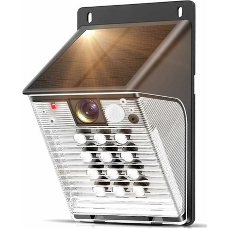 Trådlös WiFi-övervakningskamera för utomhusbruk med solceller, 1080P fristående kamera med batterier, PIR-rörelsedetektering, solpanel, färgnattseende