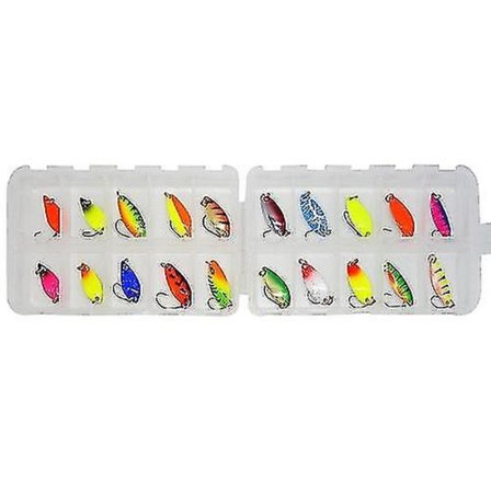 20 stk. Ørredsspoon Sæt Blandede Farver Kunstig Metal Agns Fiskegrej til Ferskvands Sø