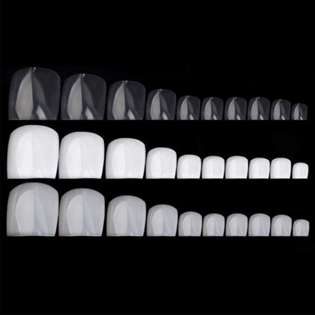 500st/påse Tå lösnaglar Akryl Nageltips Korta naglar