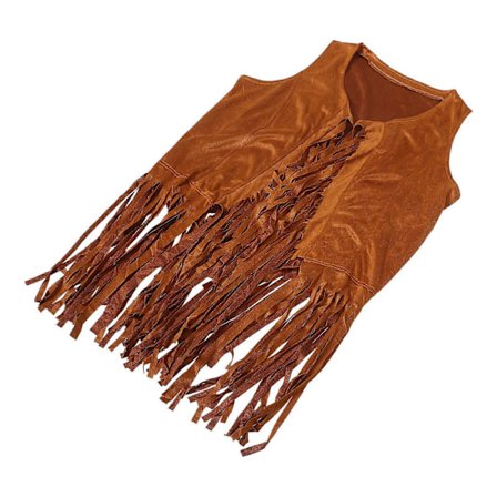 Frynsevest til kvinder Dameveste Frynsejakke Kvaster Ærmeløse toppe Chokolade 1 stk