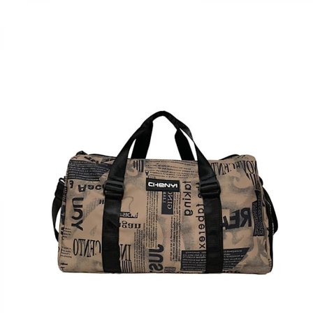 Fashion Letter Wet And Dry Separation Sports Fitness Bag One Shoulder Luggage Bag Handbag Khaki