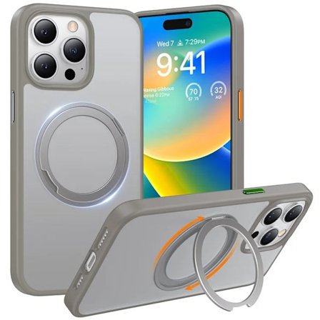 TORRAS Mobilskal till iPhone 15 Pro Max Magsafe Kickstand - Titanium Grå