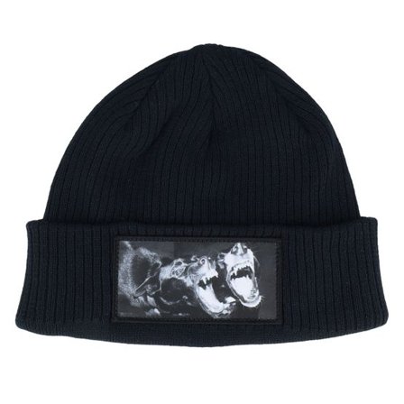 Calza Pennello - Blå cuff Beanie - Dogs Beanie Black Organic Cuff @ Hatstore
