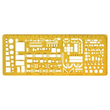 Professionell arkitektonisk mall linjal ritning stencil mätverktyg Student