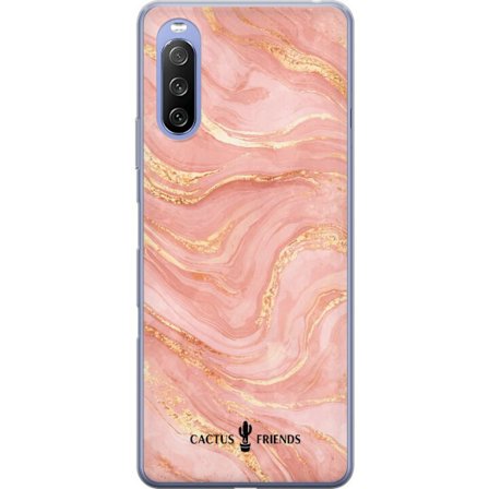 Yhteensopiva Puhelinkuori Sony Sony Xperia 10 III Lite Cactus and Friends – RoseGoldFlow