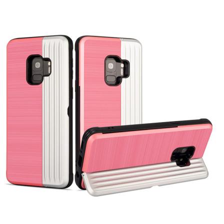 Elegant deksel med kortspor for Samsung Galaxy S9 Rosa