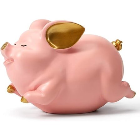 Sparegris Sparegris Gris Statue Gaver Polyresin Hjemmeindretning Kunst Blå 8,3 tommer