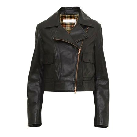 Chloé, Leather Jackets Zwart, Dames, Maat:M