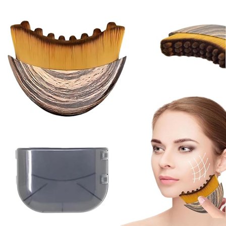 Lymfatisk konturerende ansigtsmassagebørste, en tørbørste-ansigtsmassager designet til at forme hagen og kæbelinjen, egnet til brug i ansigtet