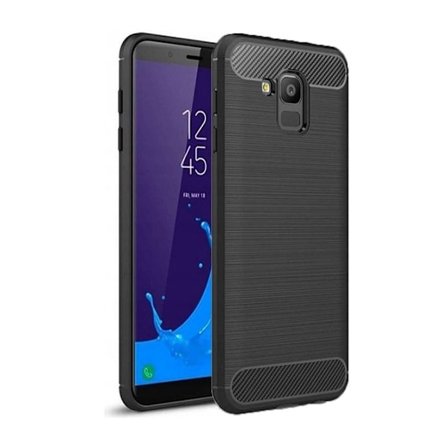 Galaxy J6 (2018) Cover Forcell Carbon Blød Plast - Sort