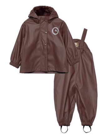 Rainwear Set Baby Outerwear Rainwear Rainwear Sets Ruskea Müsli By Green Cotton