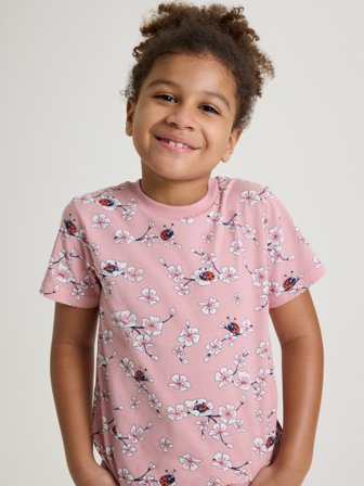 Polarn O. Pyret - T-shirt with cherry blossom print - 86 - Childrenswear - pink