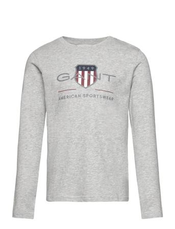 Archive Shield Ls T-Shirt Tops T-shirts Long-sleeved T-shirts Grey GANT