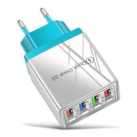 väggadapter med 4 LED-portar - Perfet Ljusblå one size