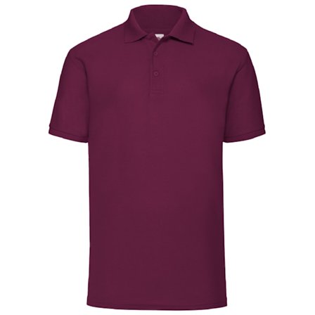Fruit Of The Loom Herr Poloshirt med kort ärm i piké, 65/35, L, Bourgogne