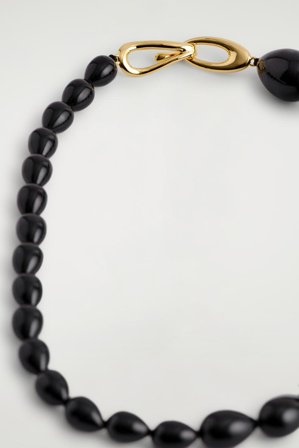 COS Femme Collier De Perles D'onyx in Noir