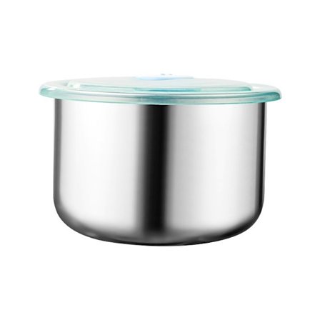 Ilmatiivis ruoka-astia, jossa on kansi, ruostumaton teräs, suljettu, monitoiminen, kannettava, pyöreä, höyrytetty muna-ateria, keittiö