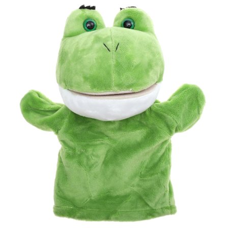 Søt hånddukke tegneserie dukke dyr hånddukke tidlig utdanning leketøy 25 cm (025X24 cm, grønn)