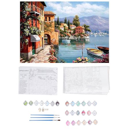 Mal efter tal 15,7x19,7in Akrylmaling Fortrykt Lærred Enkle trin Trykaflastning Nummermaleri til børn og voksne