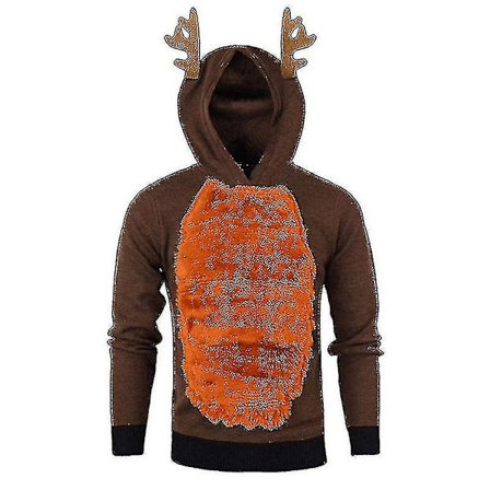 Herre Julehettegenser Genser Topper Jul Rudolf Reinsdyr Pullover Sweatshirt