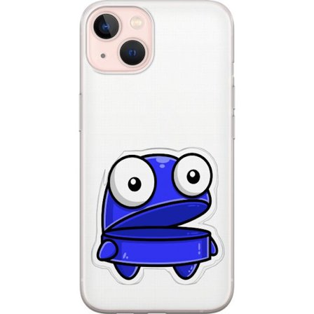 Kompatibel Mobilcover til Apple Apple iPhone 13 mini Blå tegneseriefigur med åbent udtryk og store øjne i sjov illustration