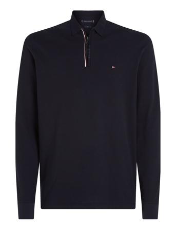 Gs Zip Rwb Tipped L/S Slim Polo Polos Long-sleeved Marineblå Tommy Hilfiger*Betinget Tilbud