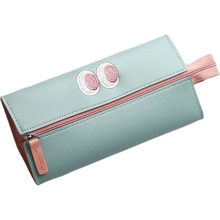 Foldbar søt pennboks med glidelås, stor kapasitet, rommer 50 fargeblyanter med håndtak og stropp